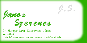 janos szerencs business card