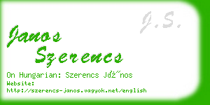 janos szerencs business card